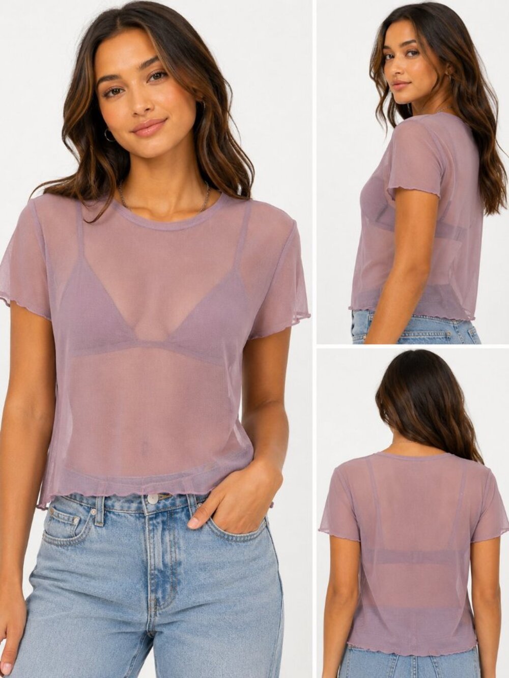 ★ Wild Fable Sheer Stretch Layering Top Mauve Pink Size Small NWT